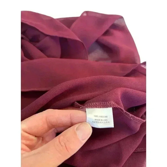 Misa Los Angeles Dress Maroon Tereza Dress Boho Peasant Oversized Dress Size XS - Picture 11 of 16